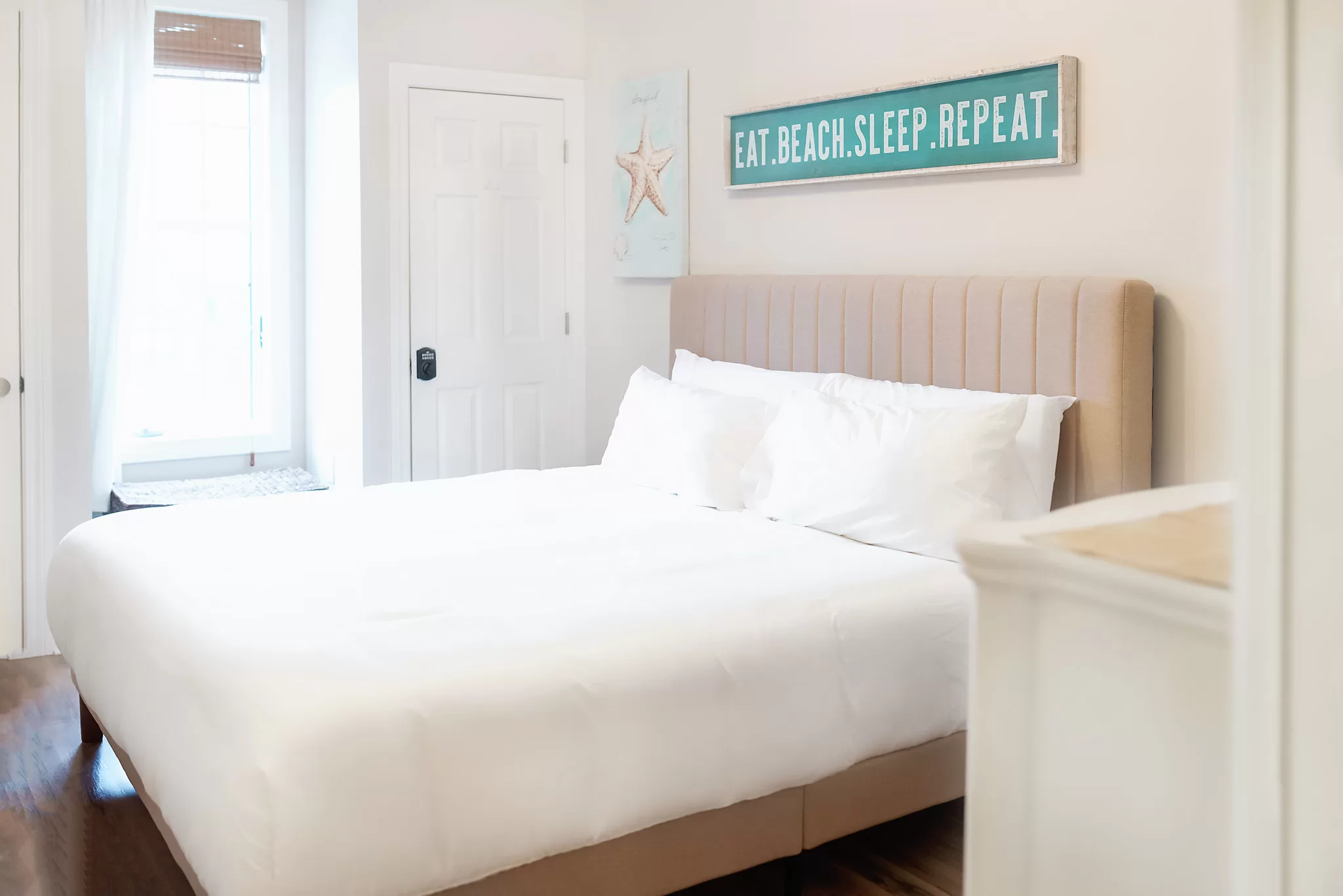 Best Best size for Airbnb Blog Post. This photo shows a king bed in a condo bedroom.