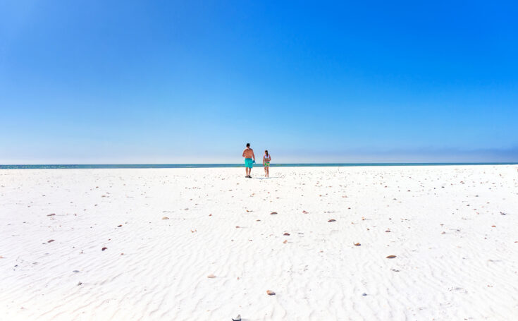 Dad and daughter at Shell Island in Panama City Beach