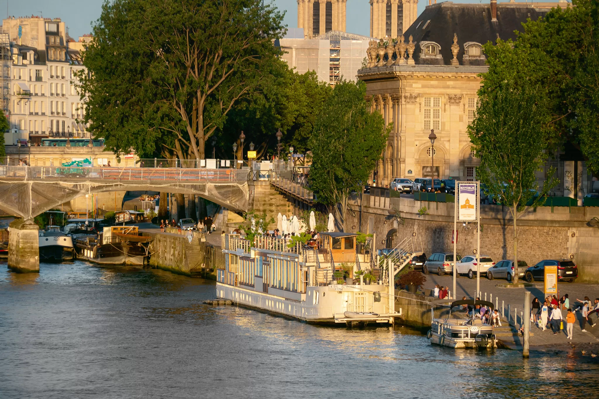 Boats on the Seine River in Paris
