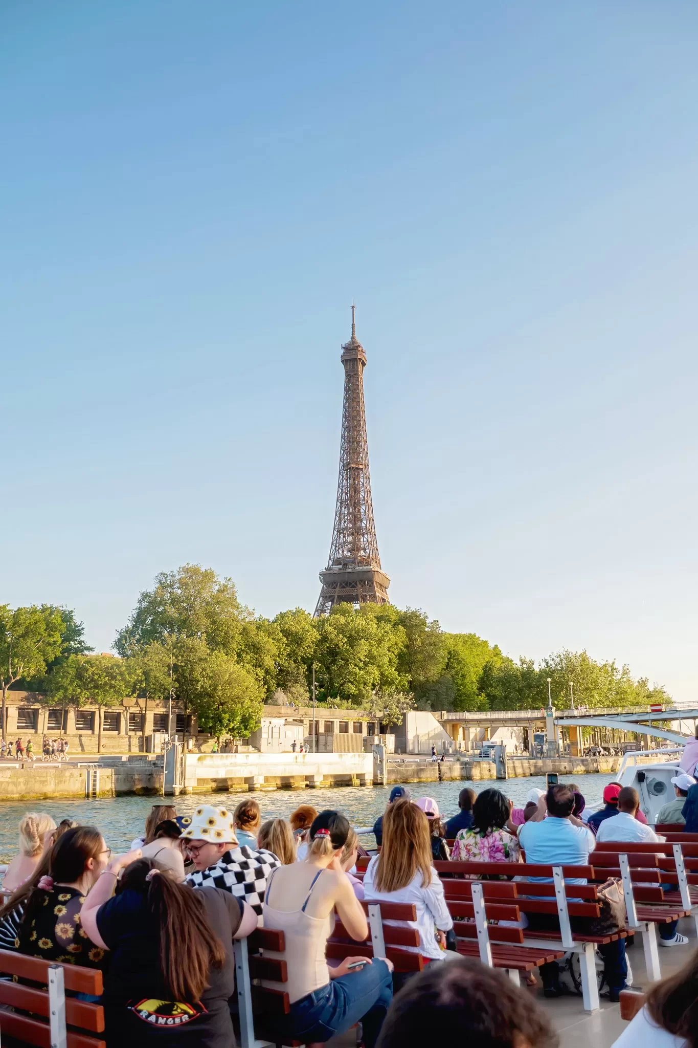View of the Eiffel Tower from a Seine River Cruise on a 6 day trip to Paris