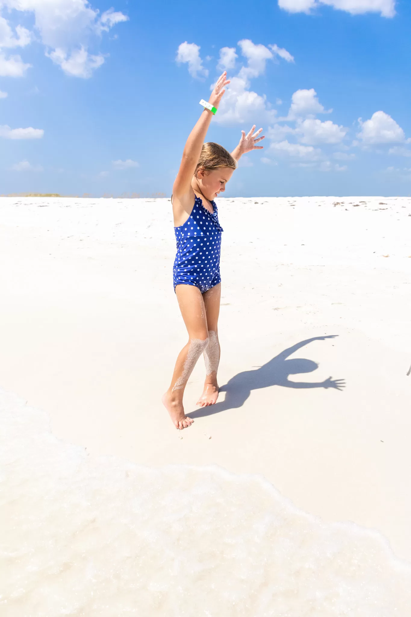 Girl on the beach at Shell Island in Panama City Beach