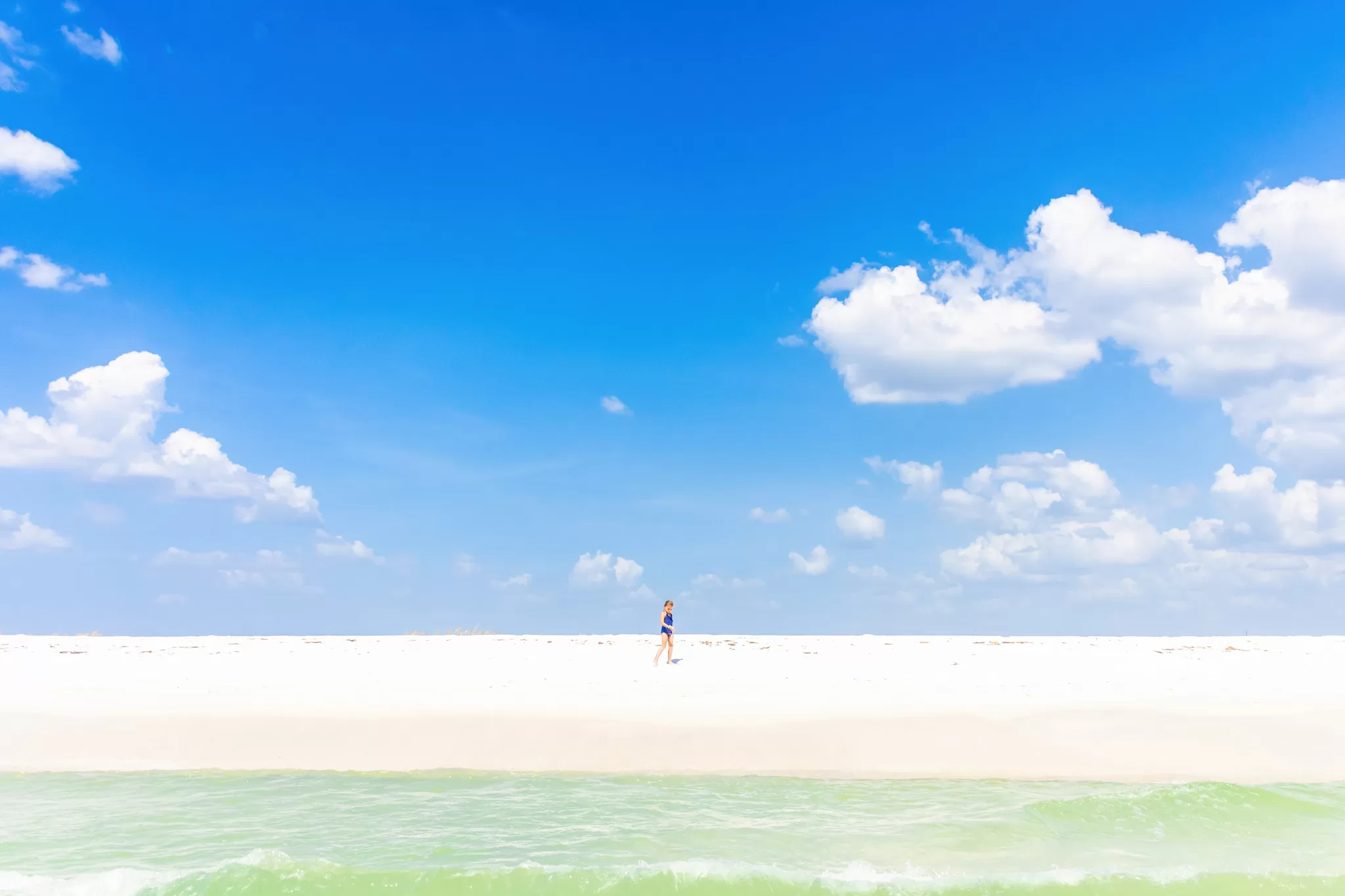 a view of the gulf of mexico at Shell Island in Panama City Beach