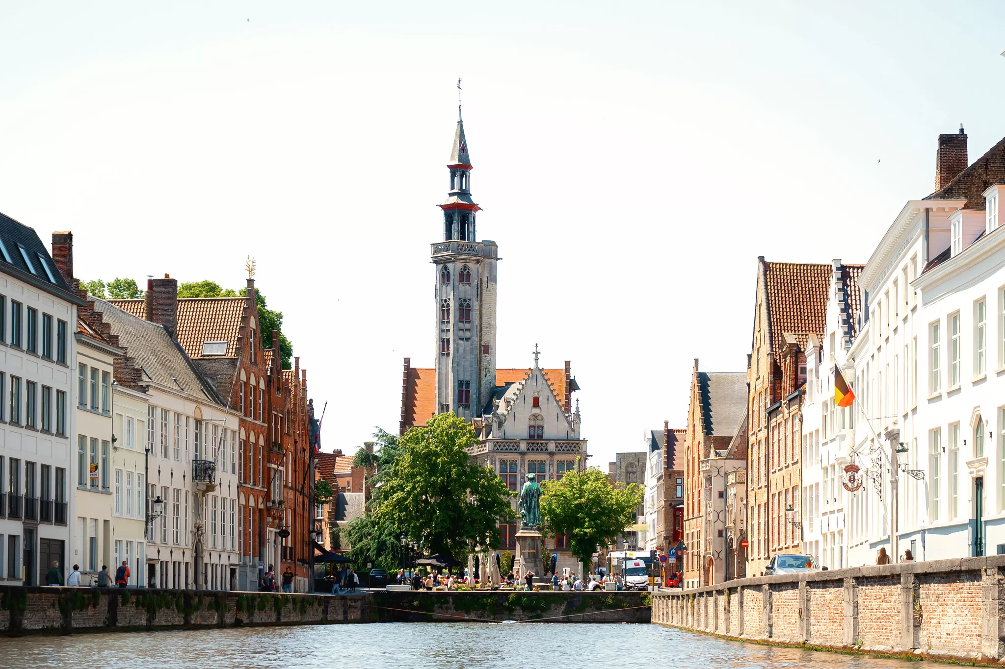 Church of our Lady in Bruges.  Image taked from a canal tour boat
