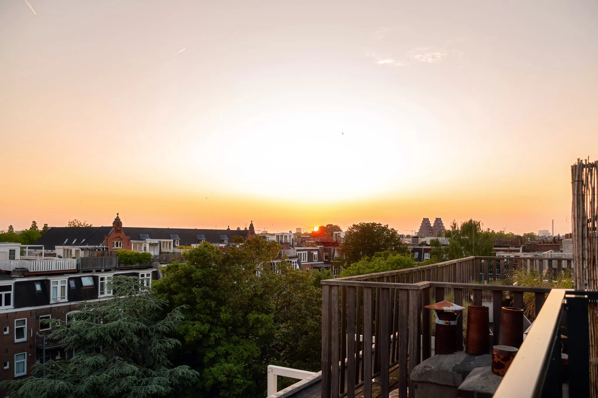 Amsterdam rooftop sunset views from Oud-West