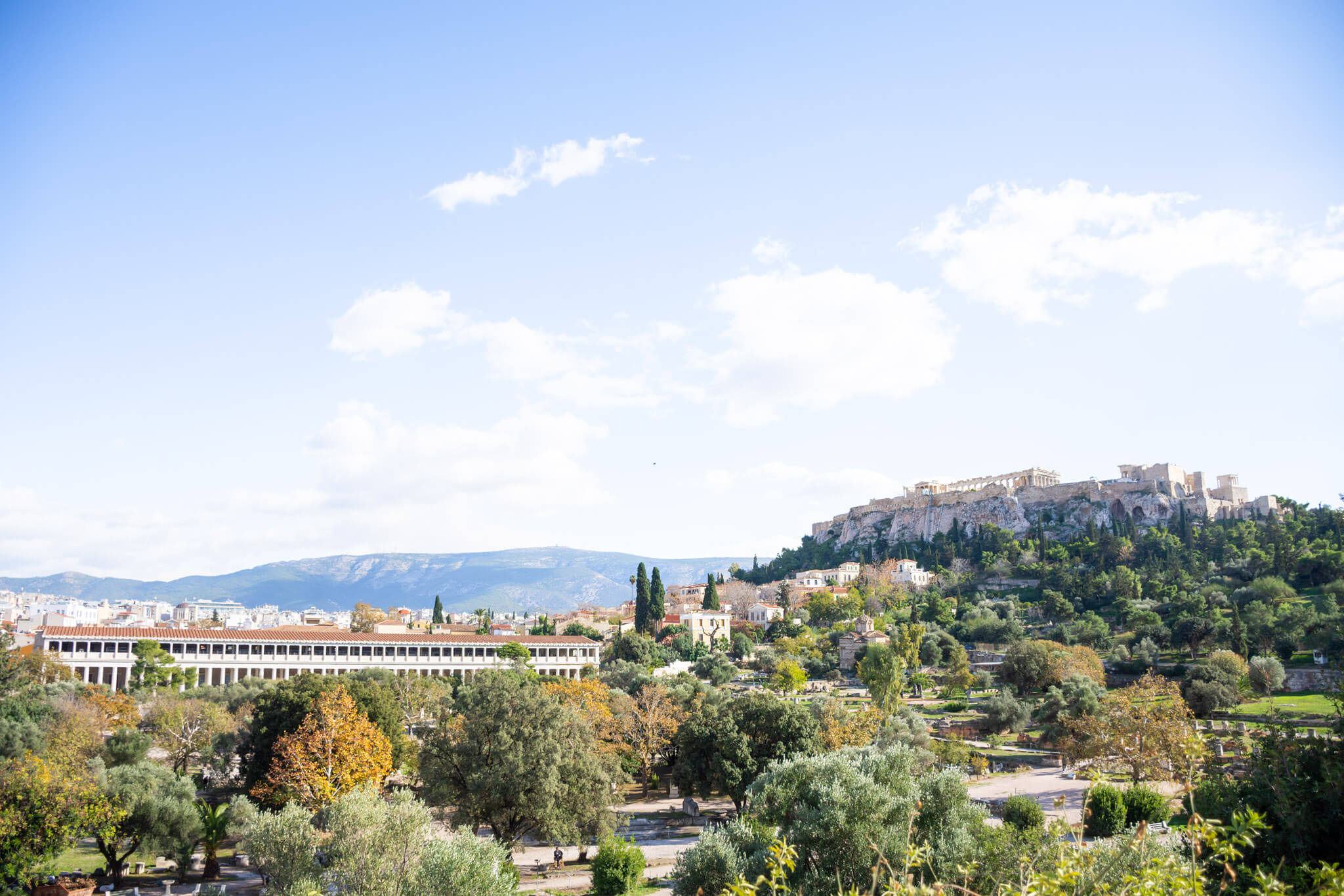 View of the Acropolis at the Ancient Greek Agora