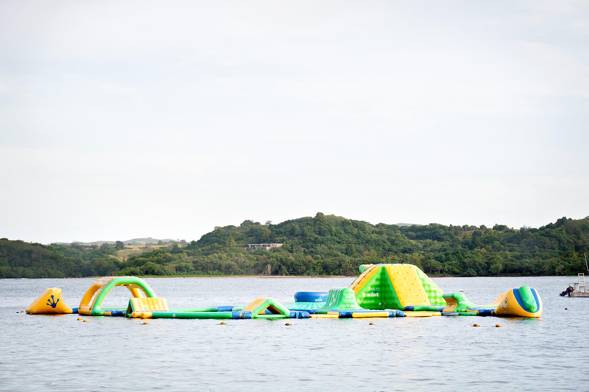 Fiji inflatable waterpark at Shangri La resort