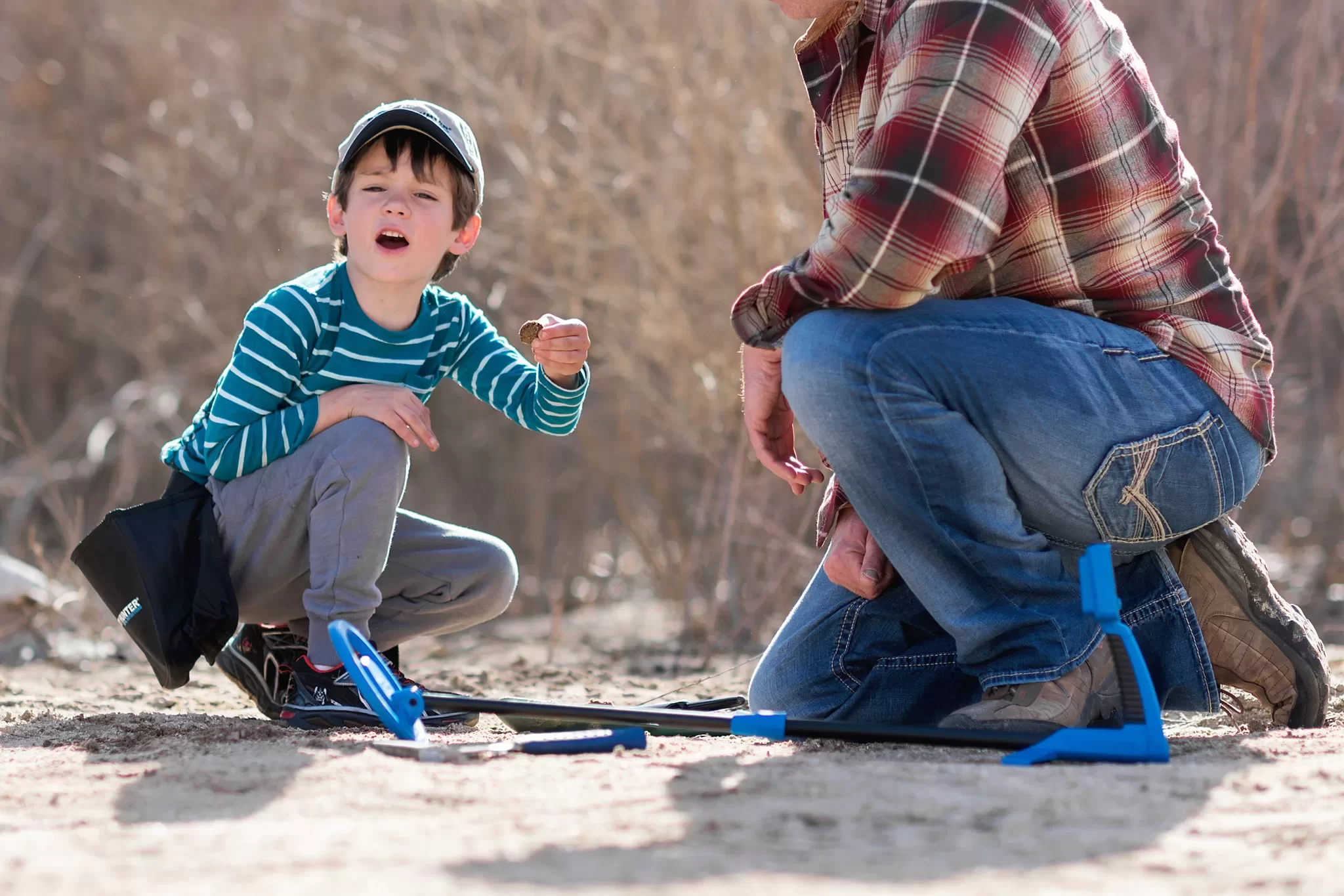 Excited Boy Metal Detecting