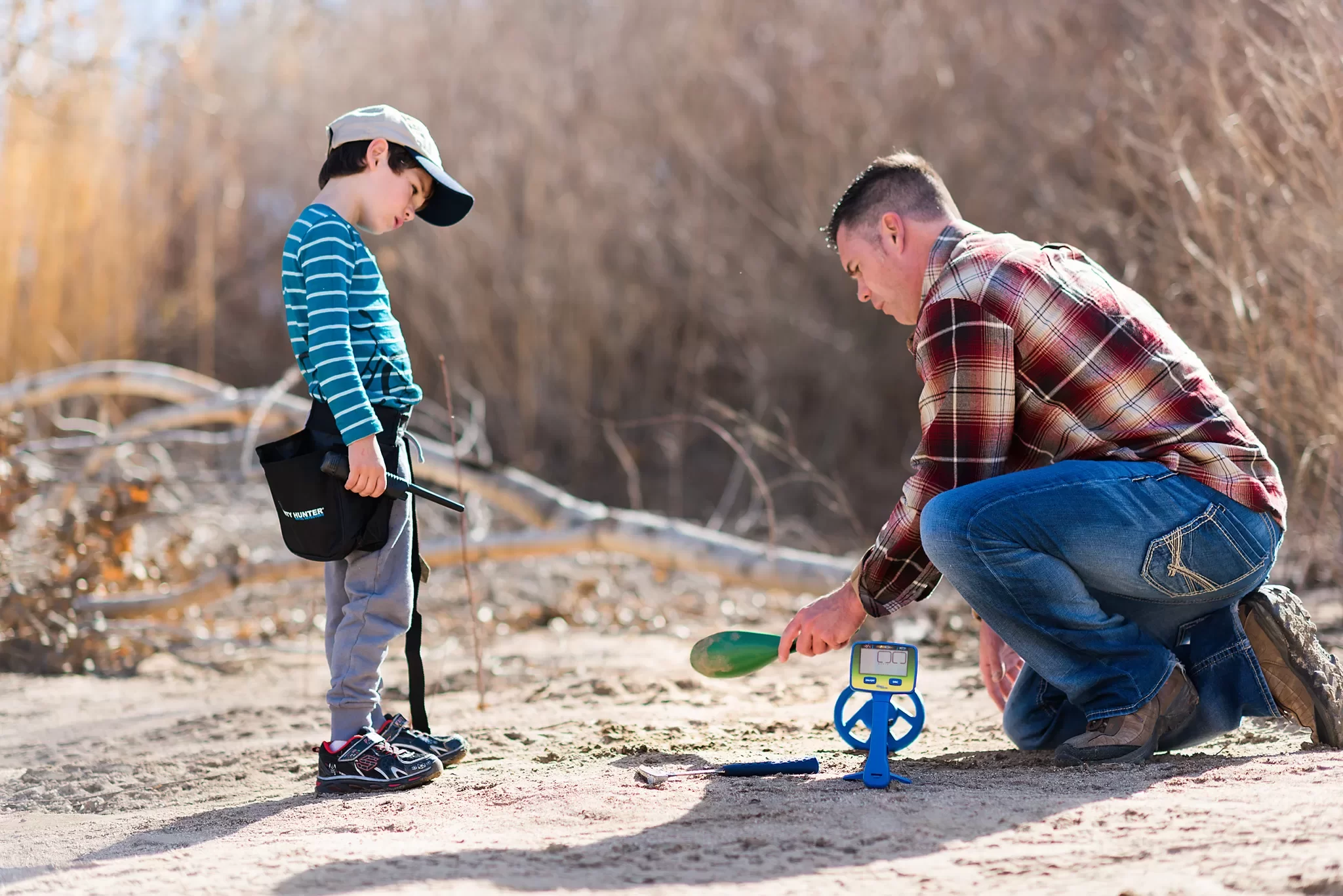 Boy Metal Detecting