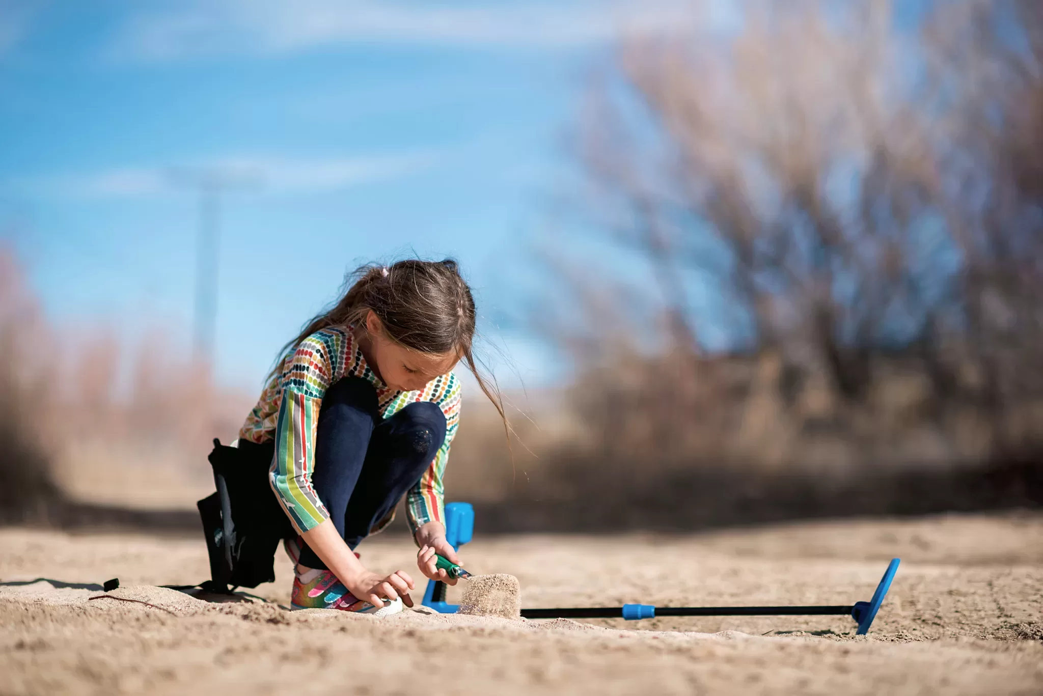 Metal Detecting Kids Little Girl