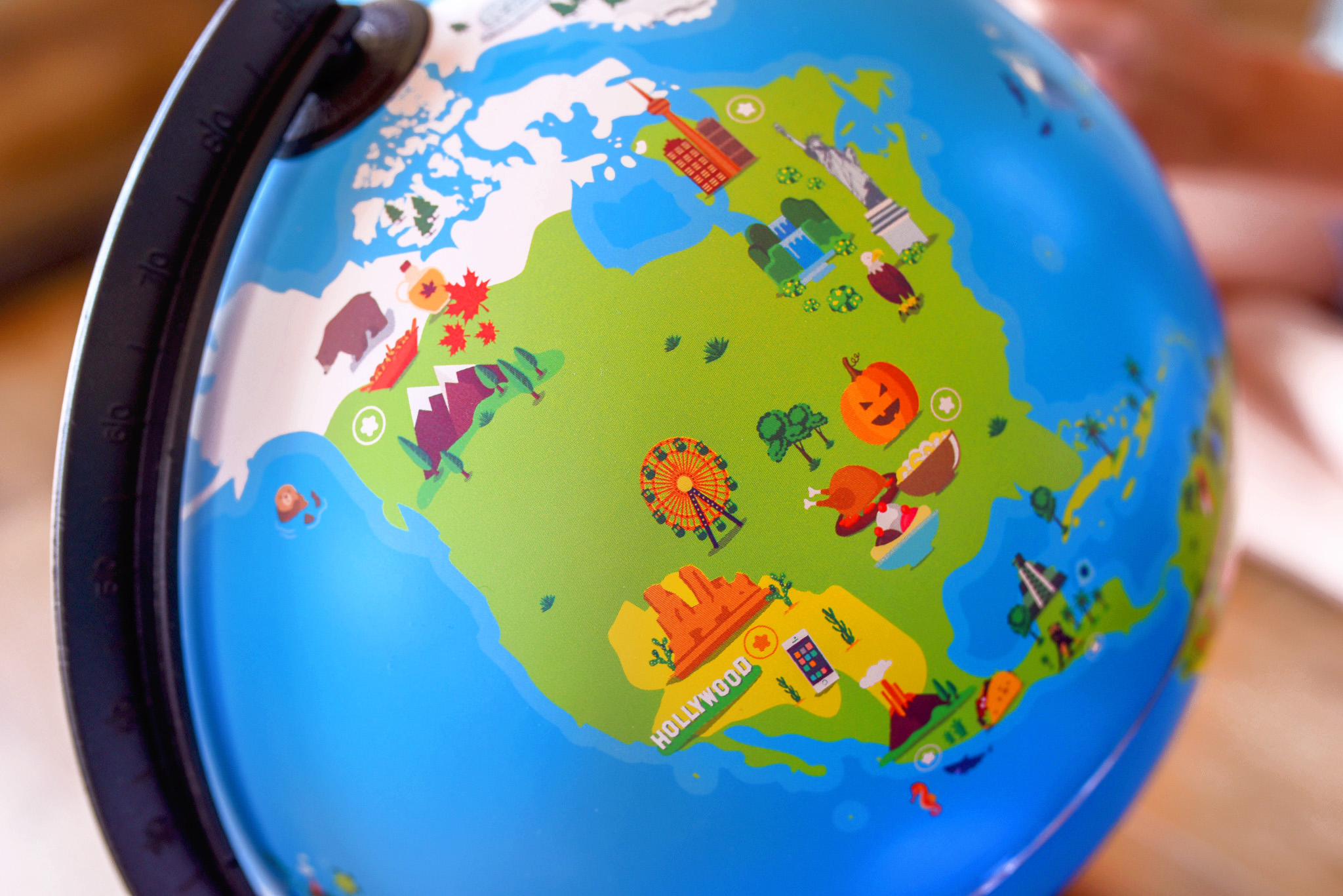 Close up image of the orboot globe