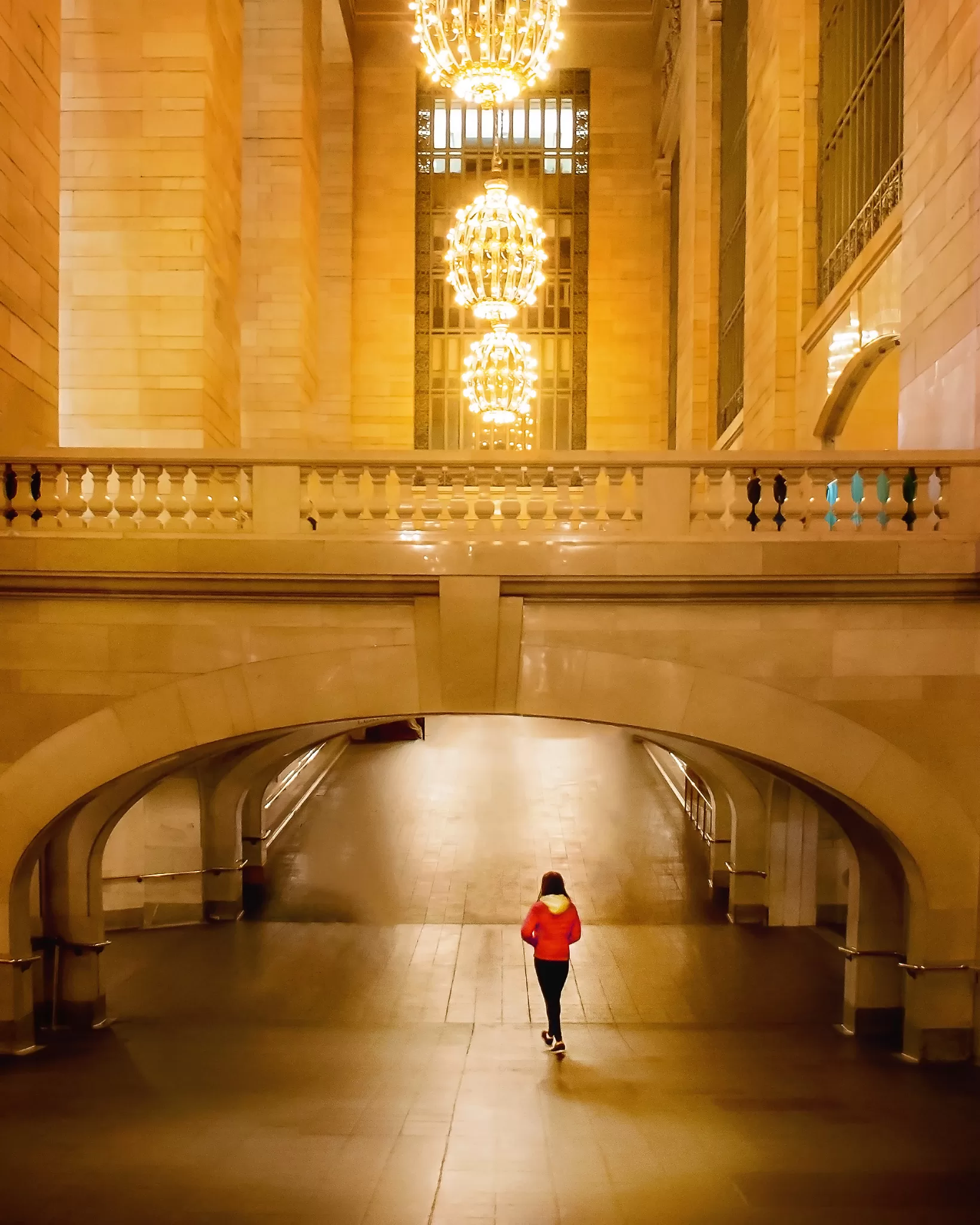 Girl walking at Grand Central Terminal in NYC