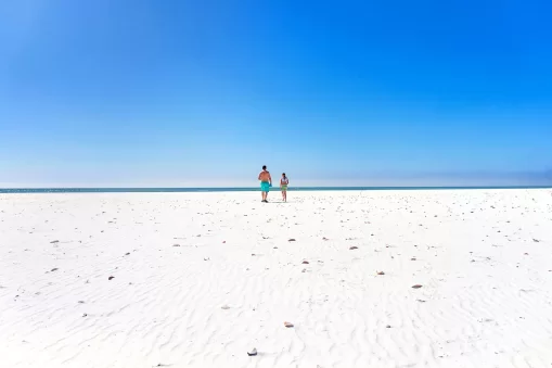 Dad and daughter at Shell Island in Panama City Beach