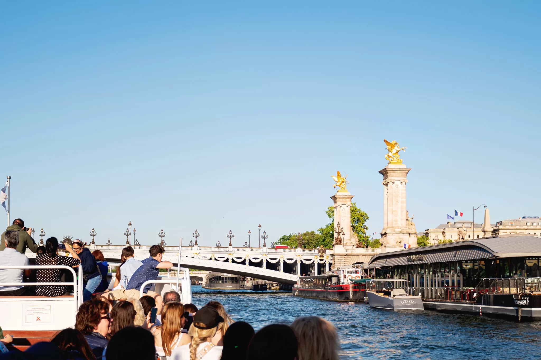 View a Paris bridge taken from a boat trip paris france