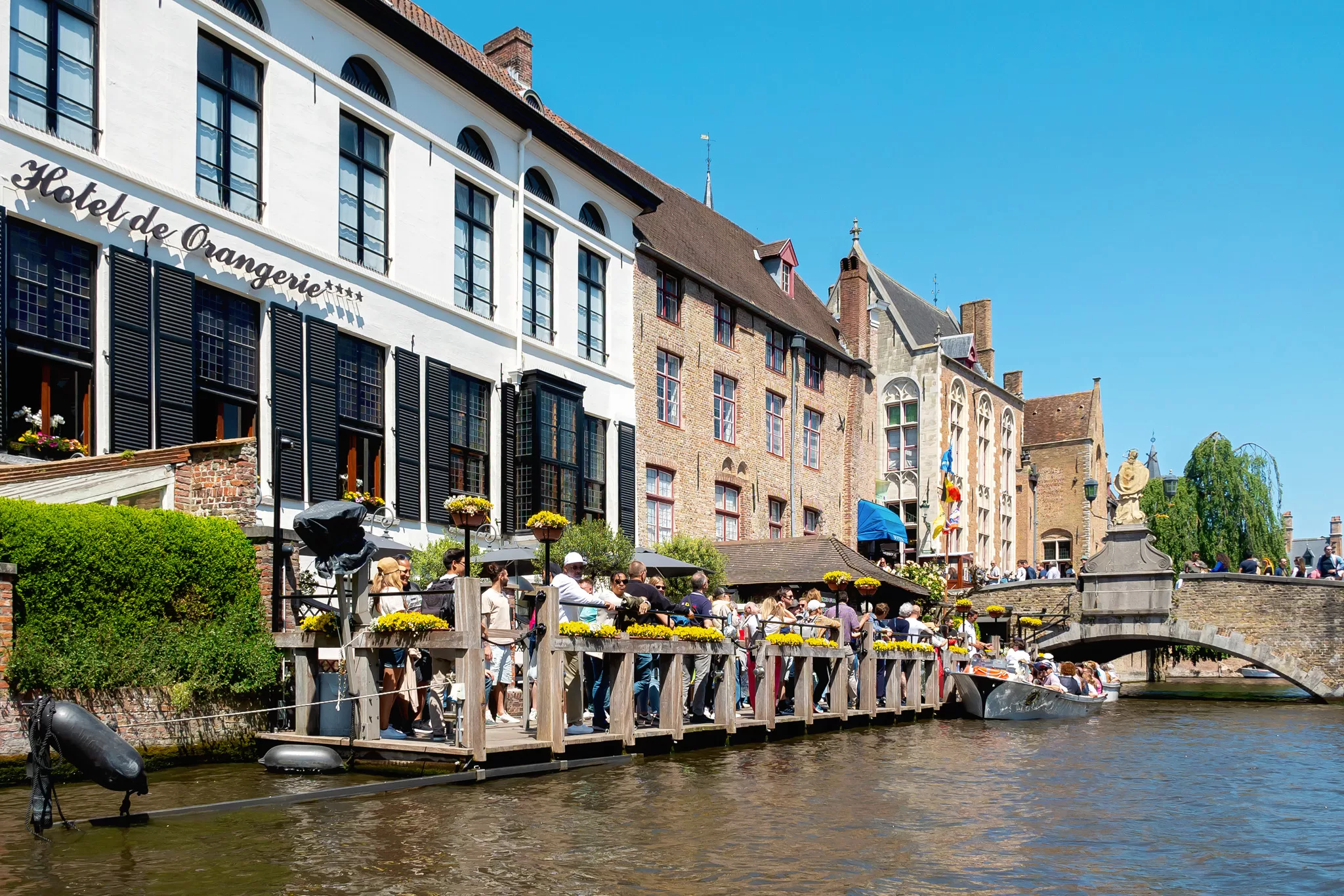 A canal side restaurant in Bruges, Belgium. 