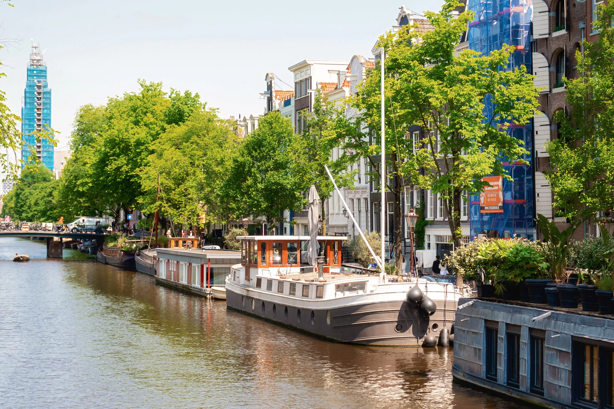 Photo of houseboats on the Amsterdam Canals