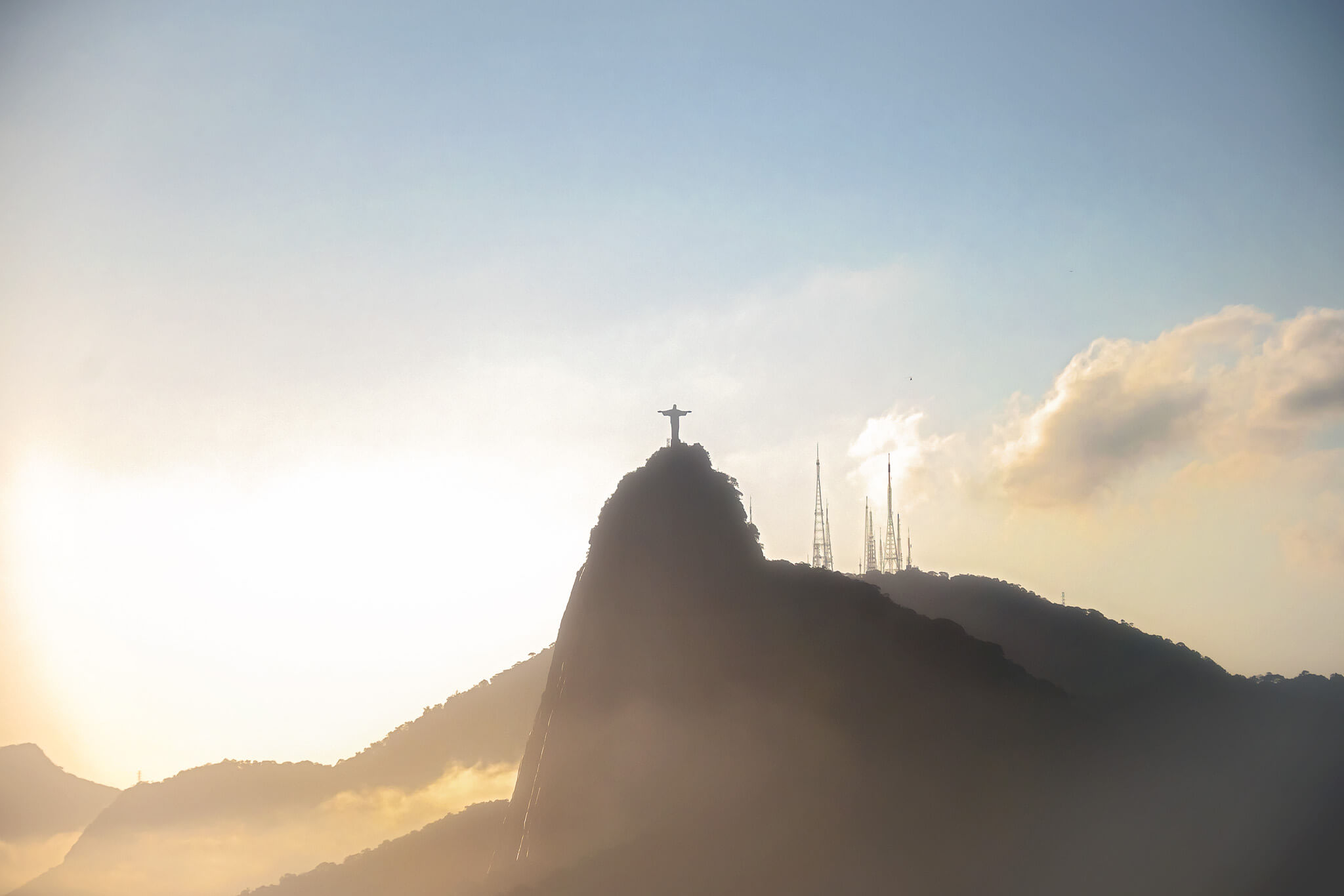 View of Christ The Redeemer from Sugarloaf Mountain Rio de Janeiro 