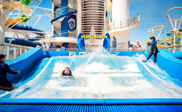 Daily activities on a cruise ship: Flow Rider