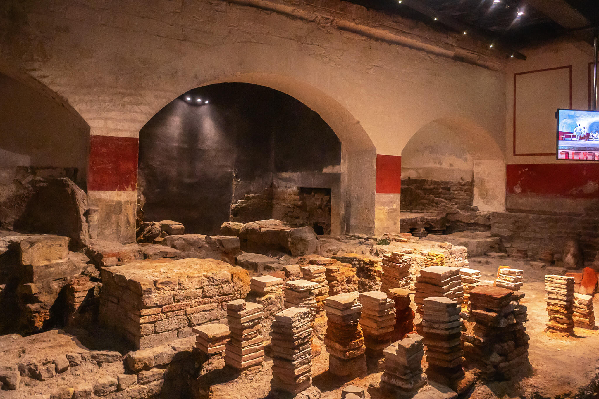Underneath the ancient roman baths