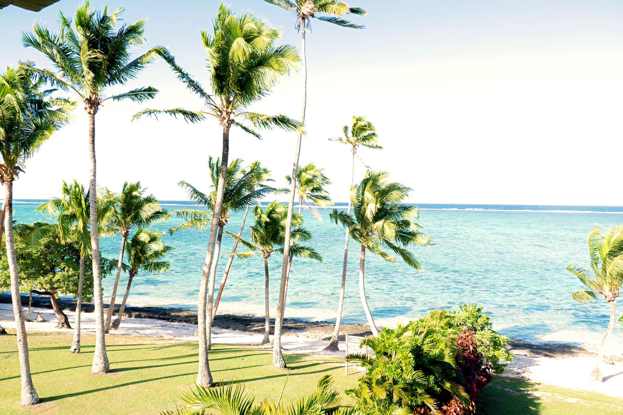 view from reef room at the Shangri La Fiji