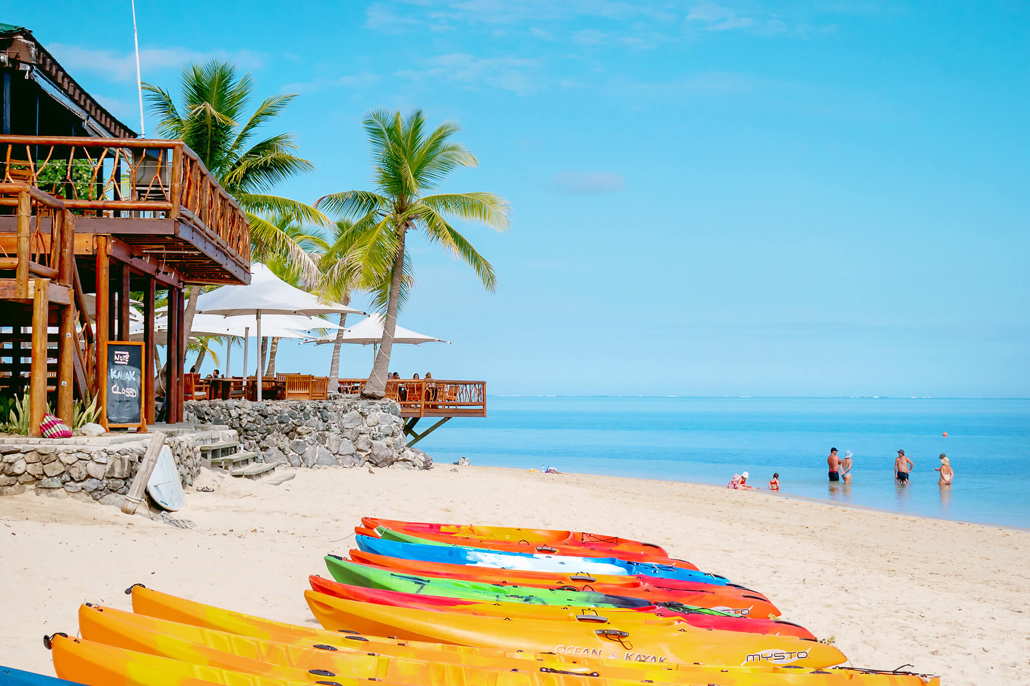 Enjoying the beach on a family trip To Fiji