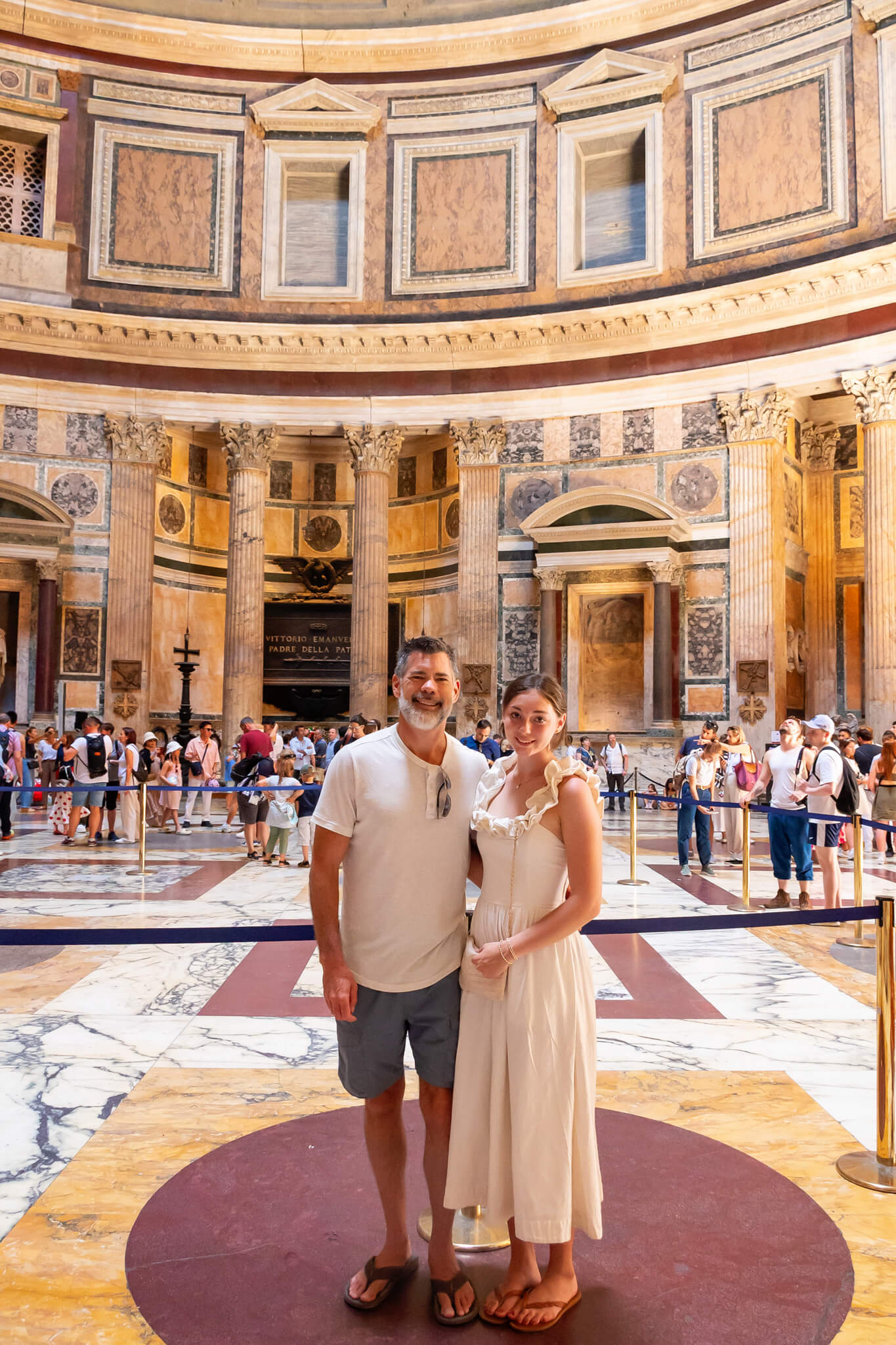 a father and daughter at the Pantheon Rome