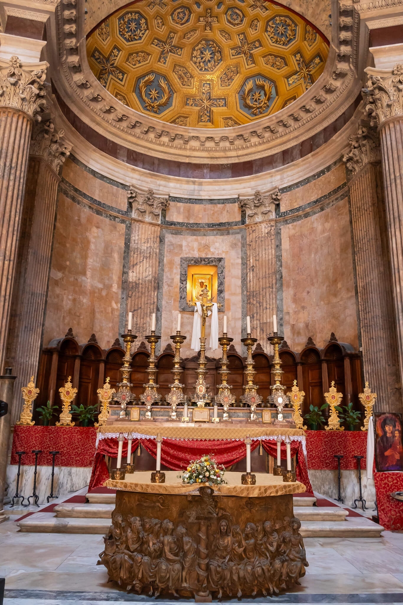 Alter at the Pantheon in Rome Italy