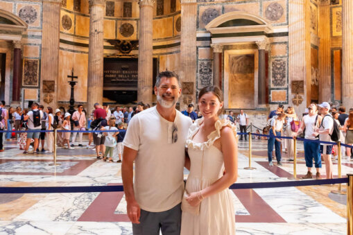 Visiting The Pantheon Rome Italy Cropped