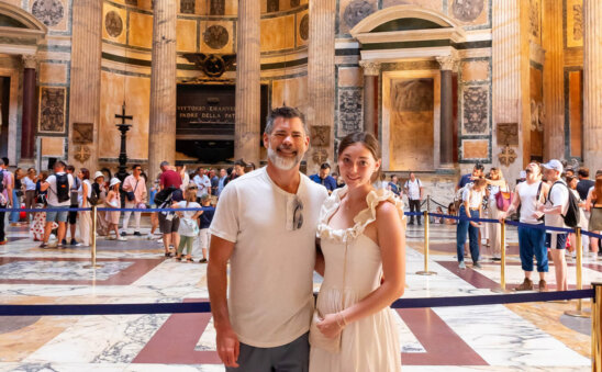 Visiting The Pantheon Rome Italy Cropped