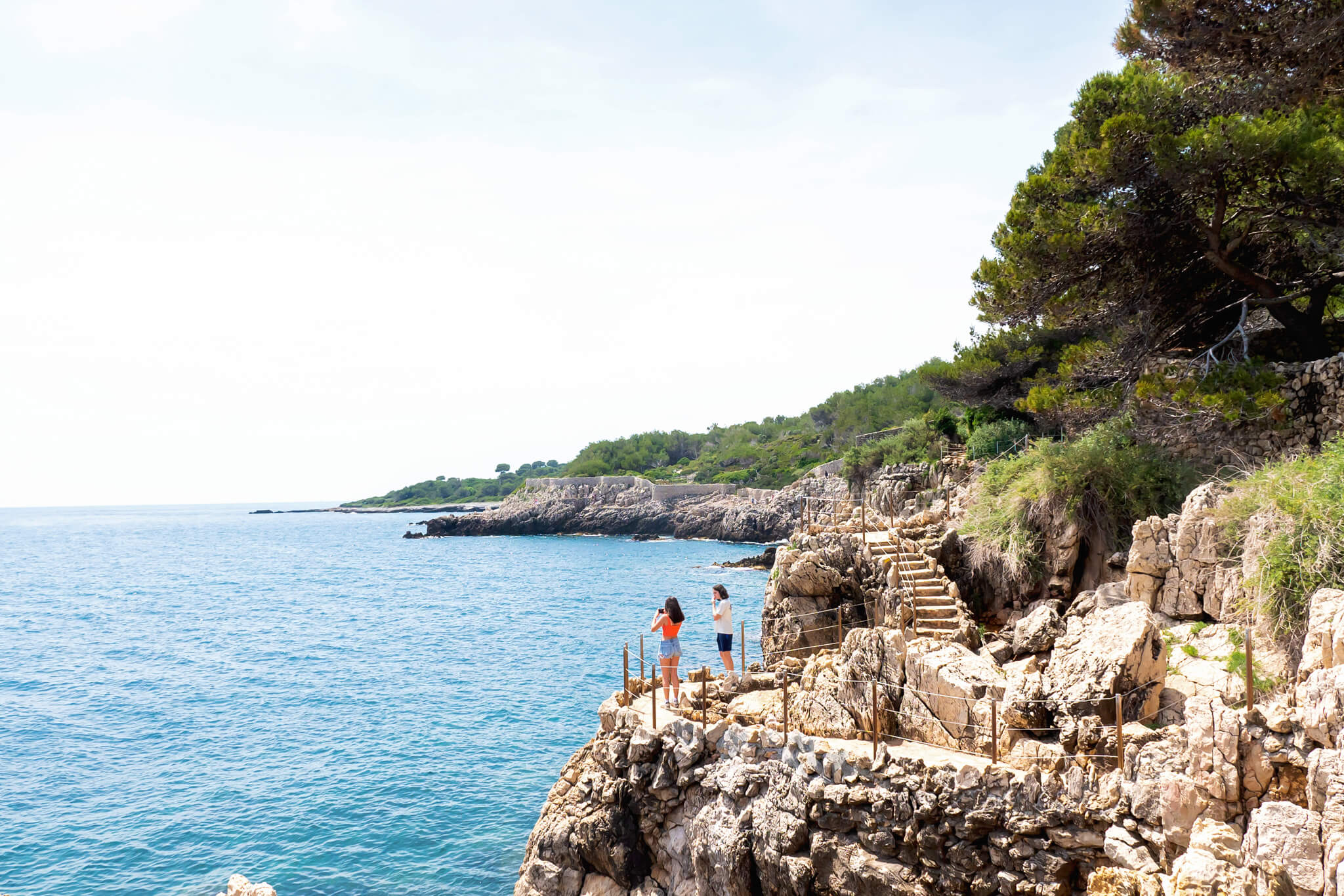 The hiking trail along the Cap d'Antibes Hike in Antibes France