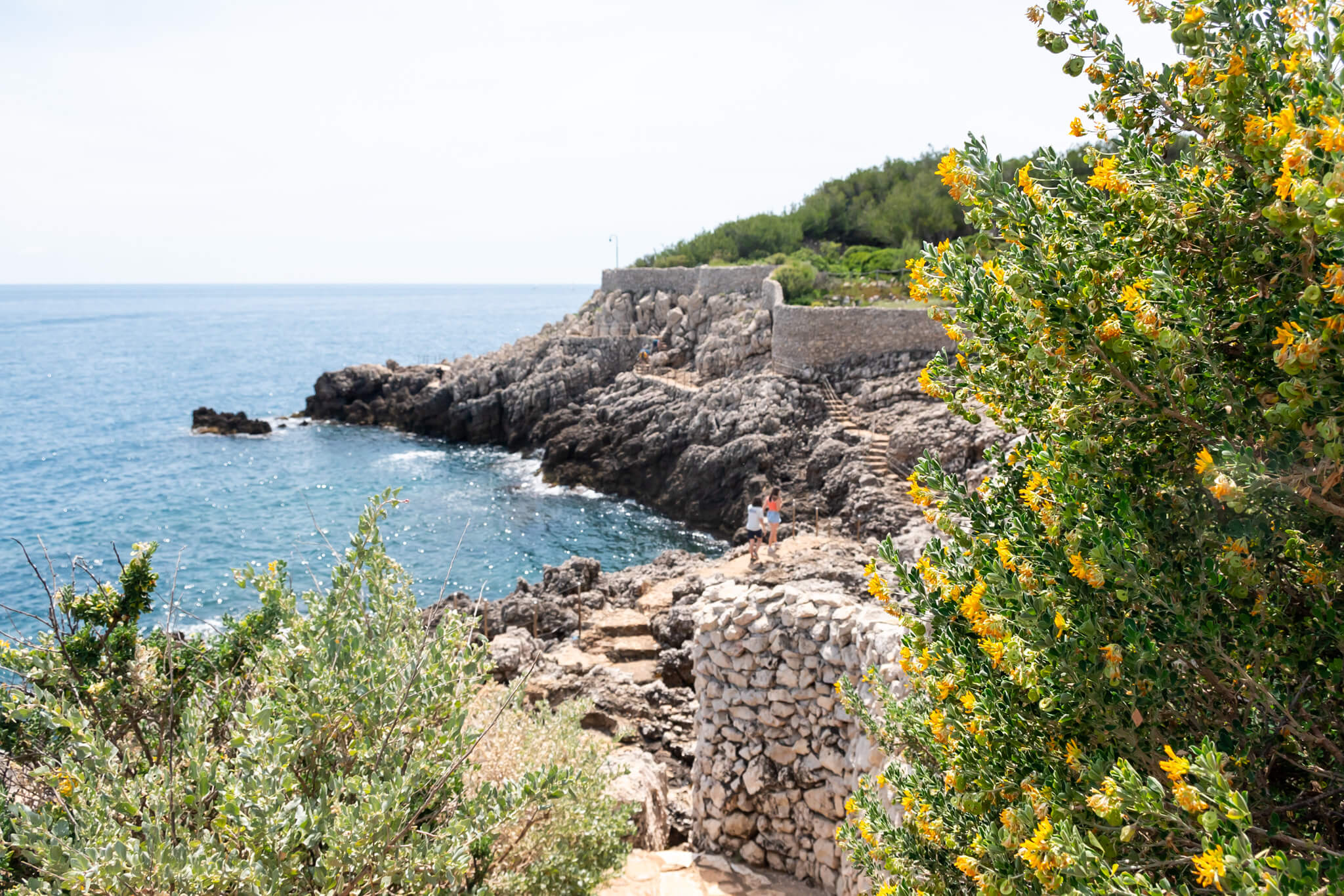 The hiking trail along the Cap d'Antibes Hike in Antibes France