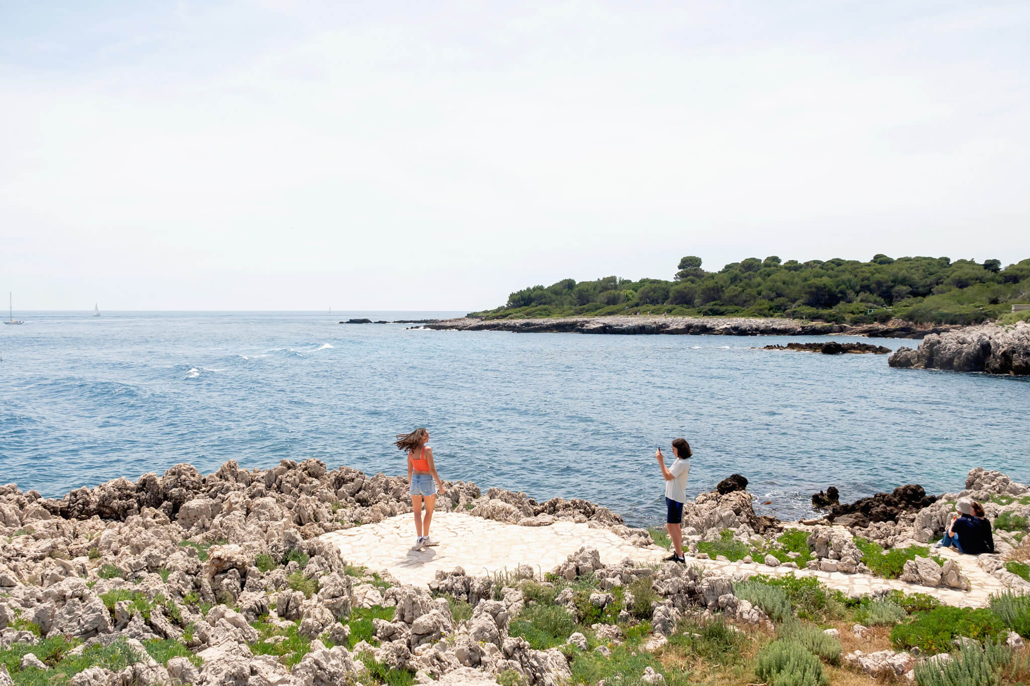 The hiking trail along the Cap d'Antibes Hike in Antibes France