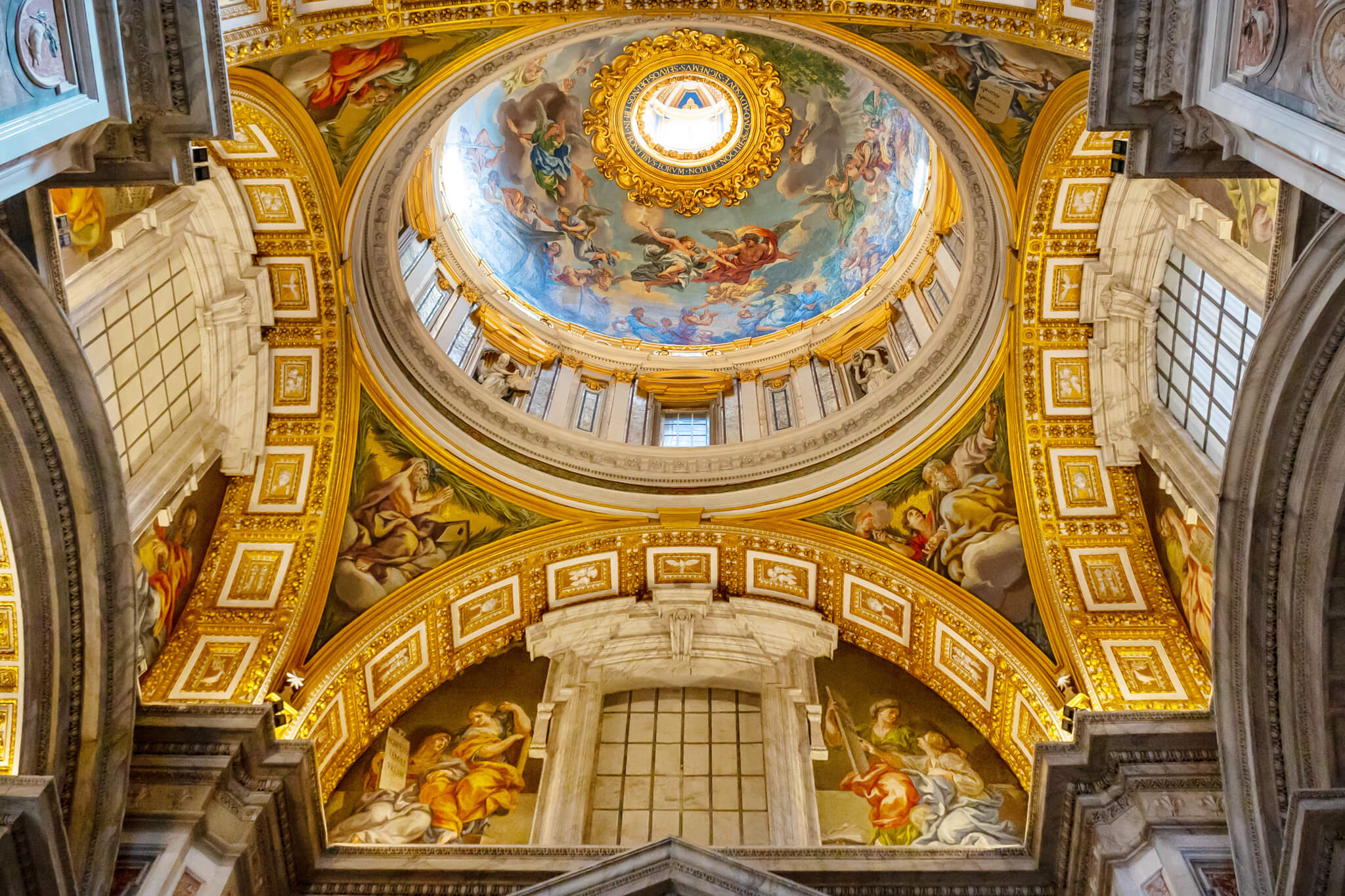 Dome inside of St Peters Basilica Vatican City Rome