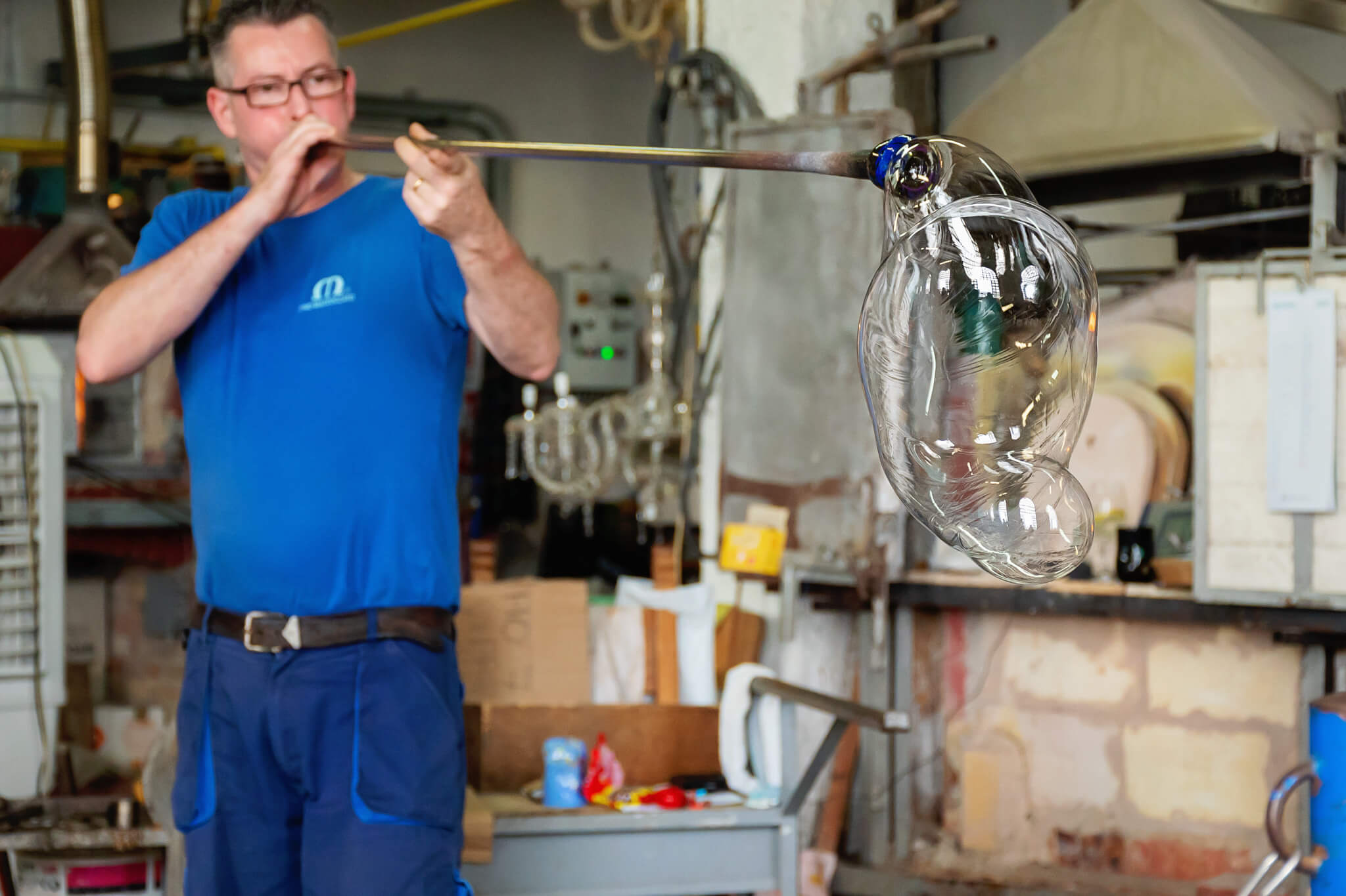 Gino Mazzuccato Murano Glass Blowing Demonstration Italy