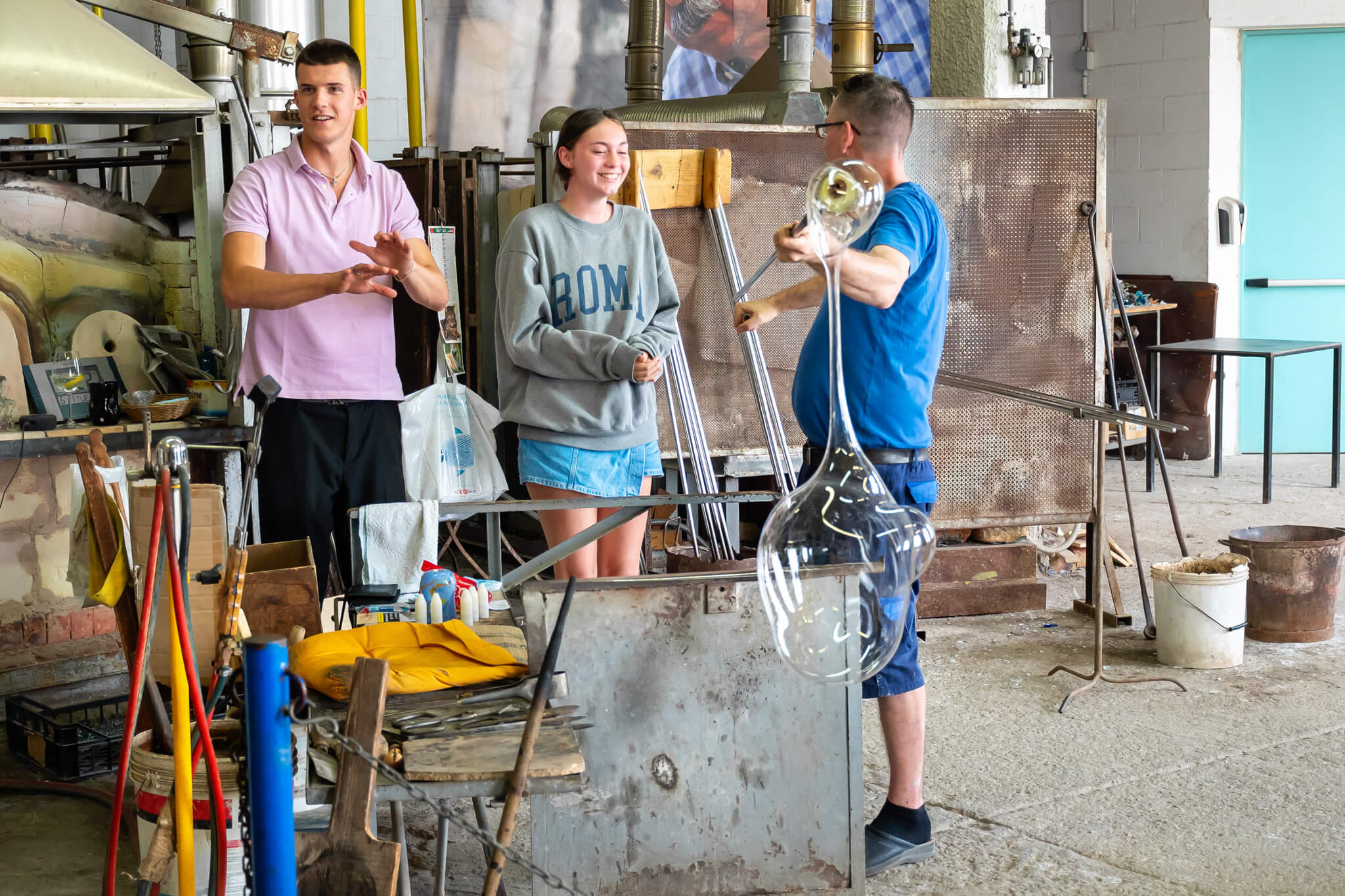 Gino Mazzuccato Murano Glass Blowing Italy