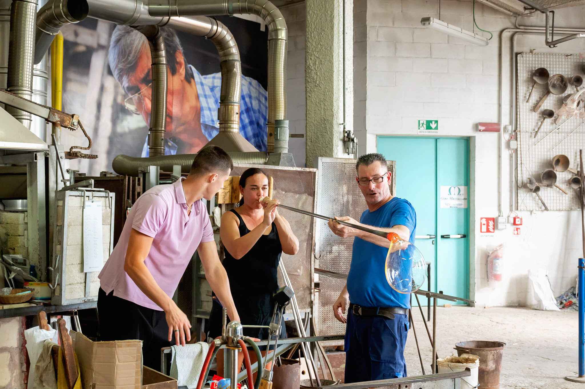 Gino Mazzuccato Murano Glass Blowing Italy