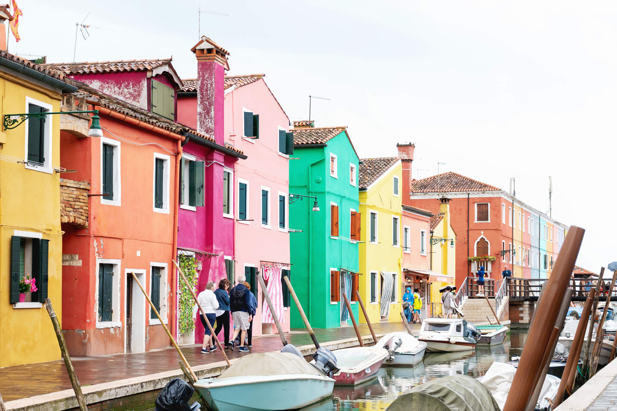 Colorful houses in Burano Italy 