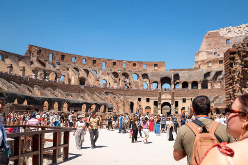 Walking Into Rome Colosseum