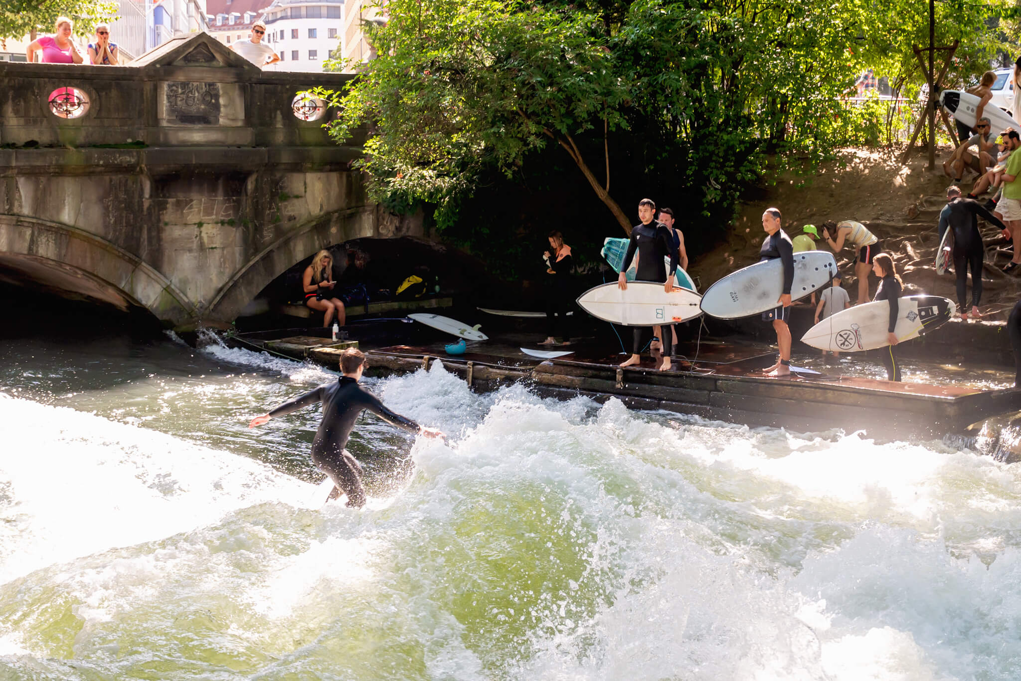 River Surfing Munich Germany 