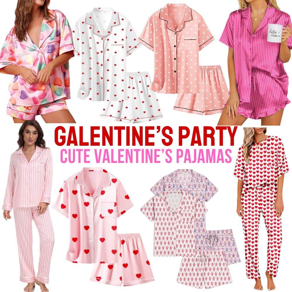 Cute Galentine's Pajama Sets