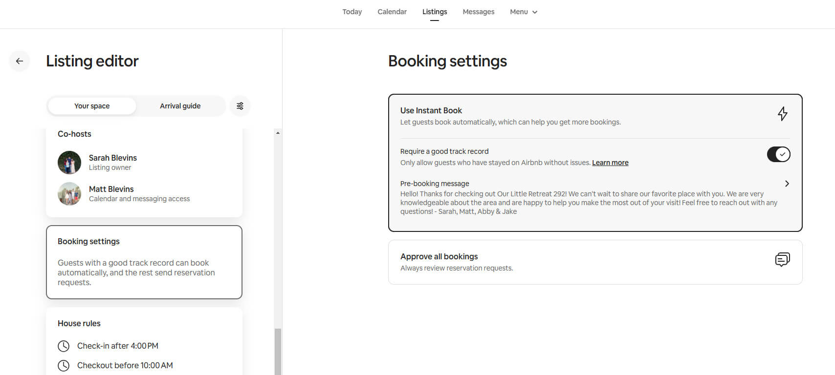 Airbnb Instant Booking Screenshot