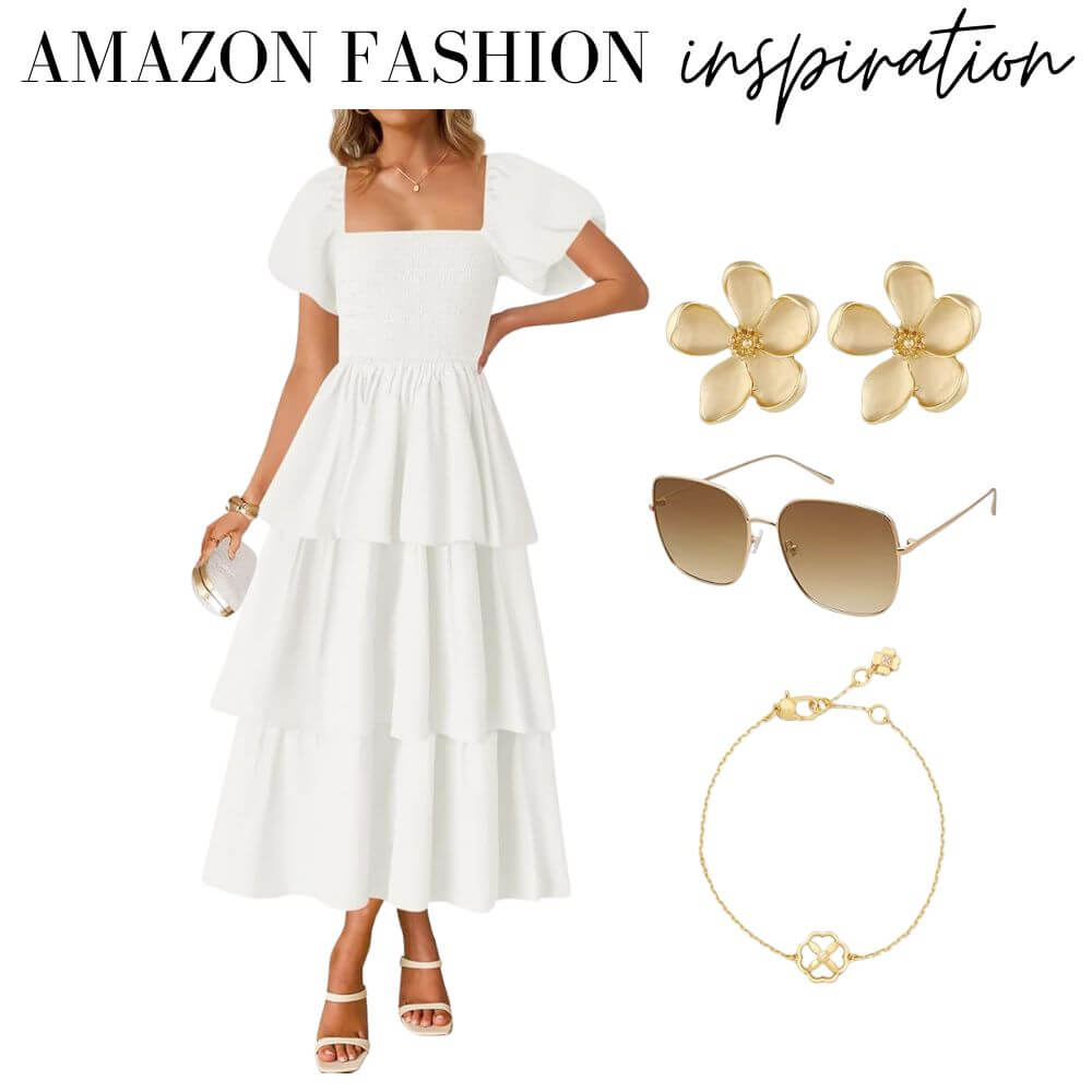 White and Gold Amazon Summer Outfits