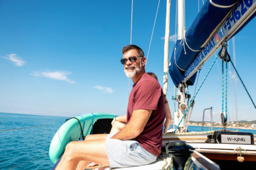 Matt enjoying our Sitges Boat Tour in Spain