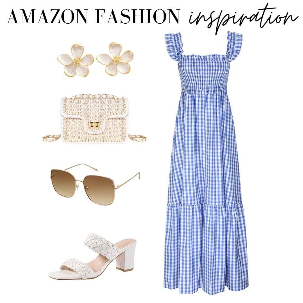 Blue Gingham Summer Outfit Inspiration From Amazon