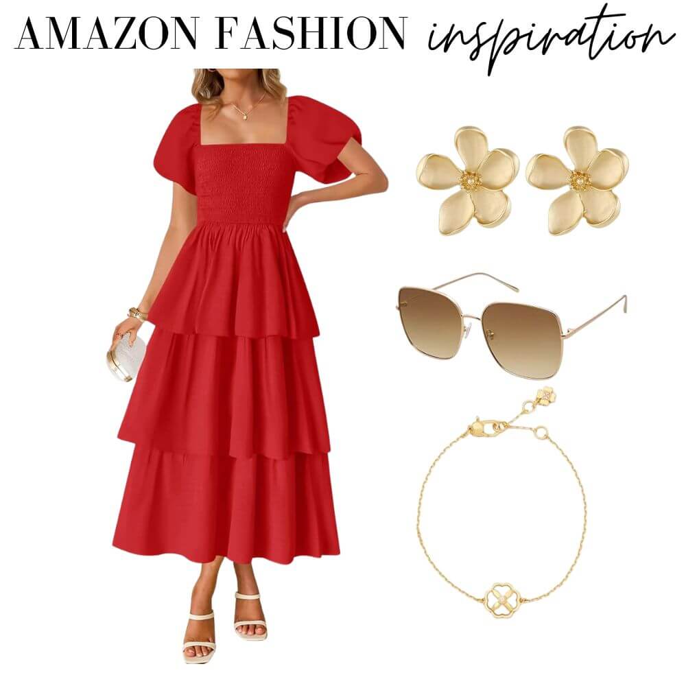 Red and Gold Summer Outfit Inspiration From Amazon