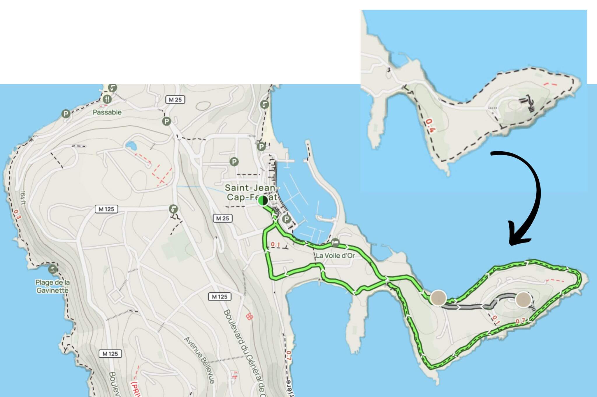 Cap Ferrat Coastal Hike Maps