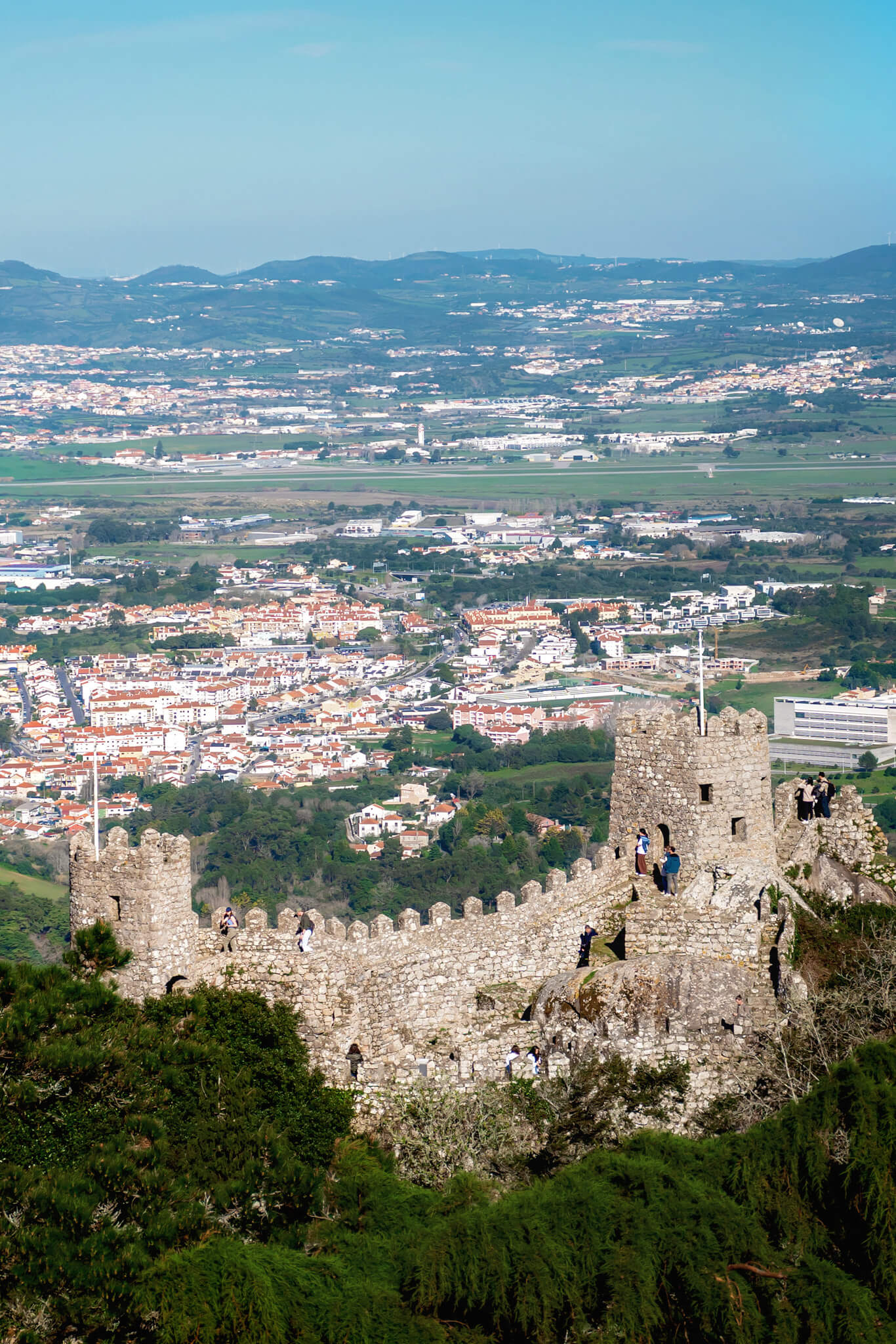 View of Sintra from the Moorish Castle in Sintra Portugal