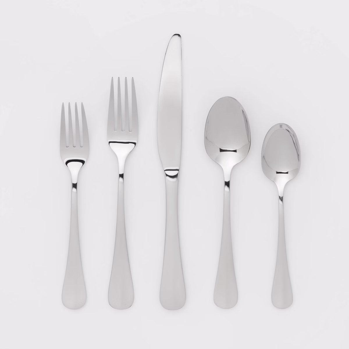20pc Sussex Flatware Set Silver - Threshold™: Stainless Steel Silverware, Service for 4, Dishwasher-Safe