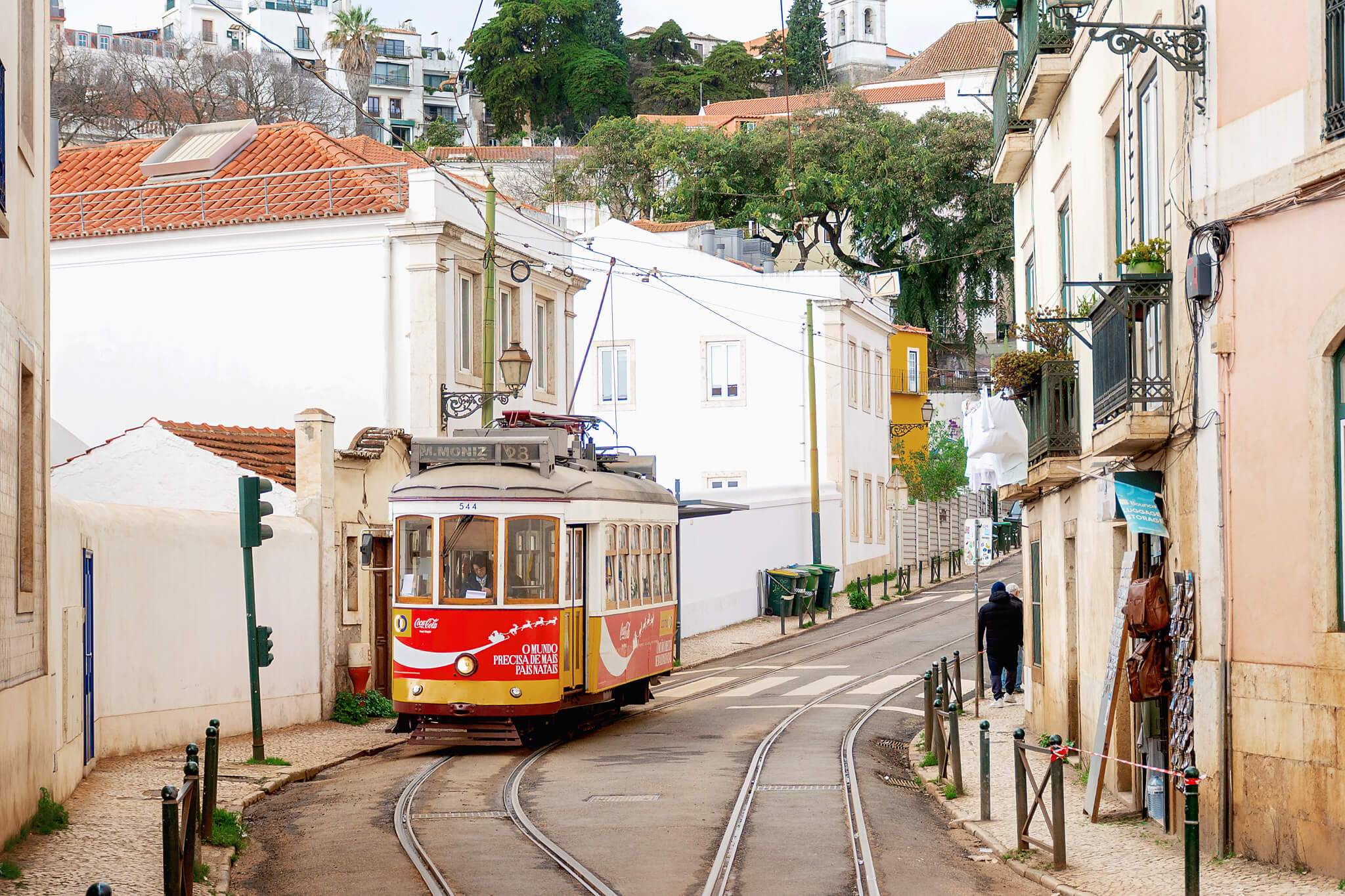 Trams in Lisbon Portugal