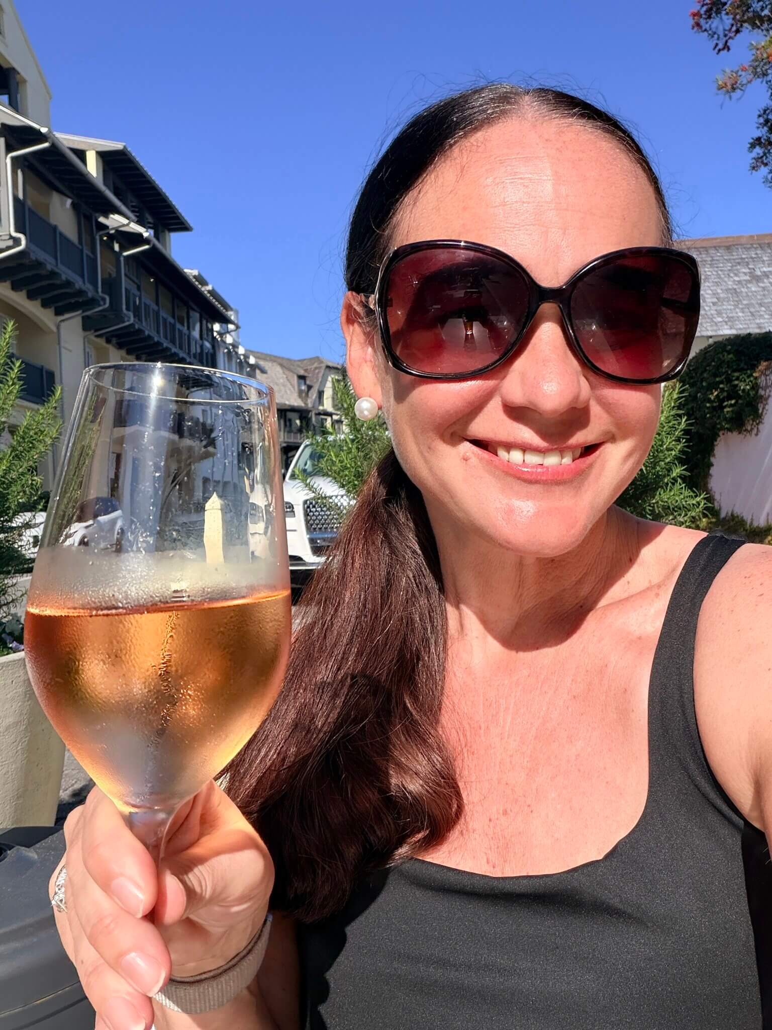 Me having Rose at La Crema in Rosemary Beach, Florida