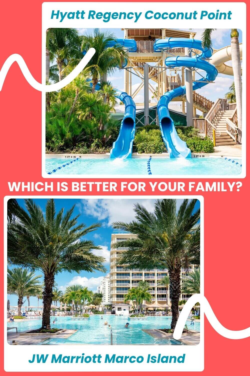 Hyatt Regency Coconut Point or JW Marriott Marco Island Pros Reviews